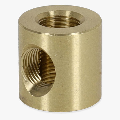 1/8ips Threaded - 3/4in x 3/4in Tee Fitting Straight Armback - Unfinished Brass