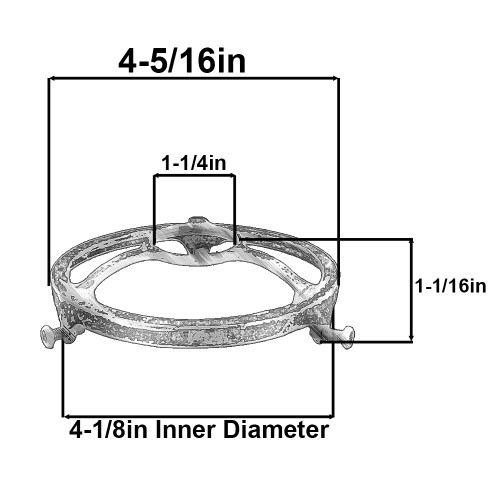 4in. Brushed/Satin Nickel Finish Cast Brass Uno Threaded Shade Holder