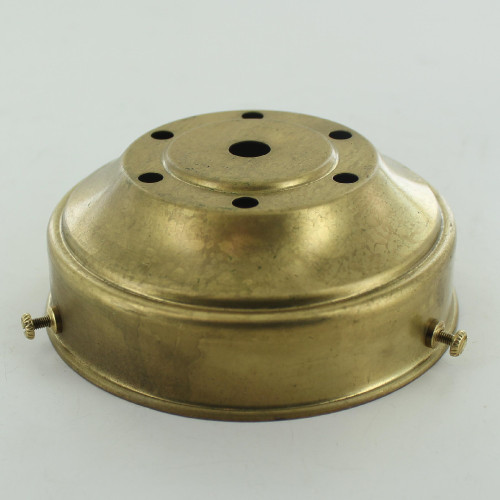 4in. Unfinished Brass Vented Shade Holder with 1/8ips. Slip Through Center Hole