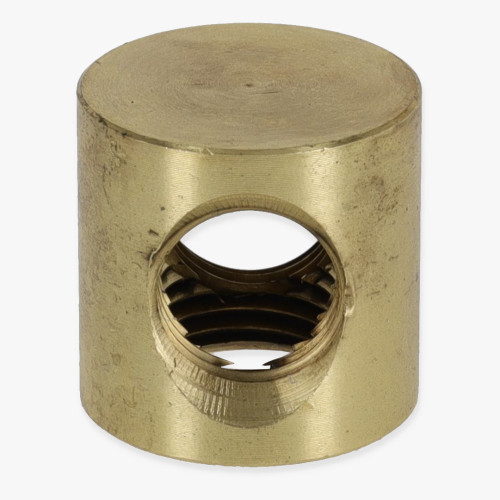 1/4ips Threaded - 7/8in Diameter Tee Fitting Straight Armback - Unfinished Brass