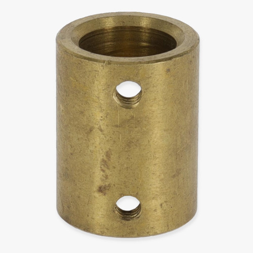 1/4 Slip Through x 1/8F Side with 2x 8/32 tapped holes (no screws) - Unfinished Brass