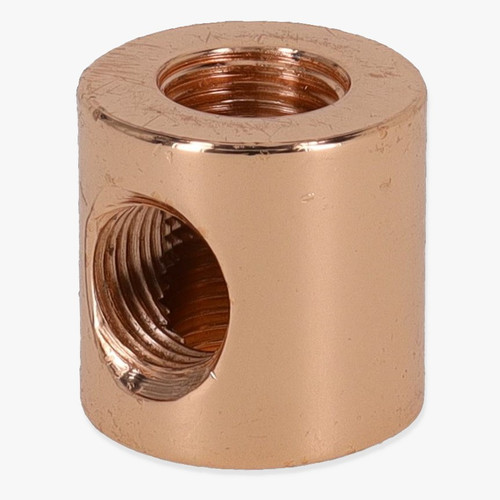 1/8ips Threaded - 3/4in Diameter Tee Fitting Straight Armback - Polished Copper