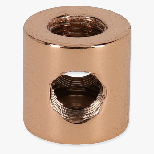 1/8ips Threaded - 3/4in Diameter Tee Fitting Straight  Armback - Polished Copper