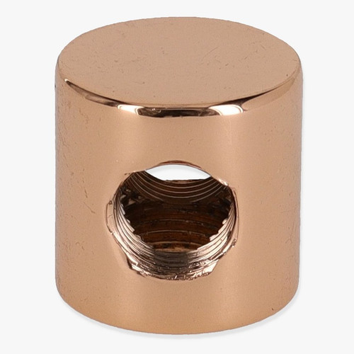 1/8ips Threaded - 3/4in Diameter Tee Fitting Straight  Armback - Polished Copper