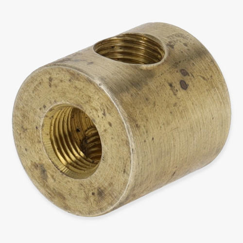 1/4ips X 1/8ips Threaded -  7/8in Diameter 4-Way Straight Armback - Unfinished Brass