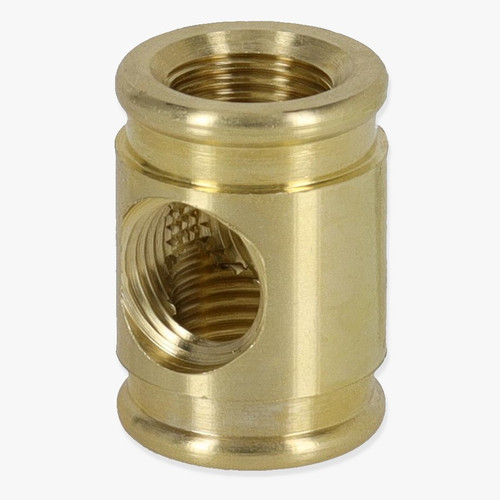 1/8ips Threaded - 5/8in Diameter 4-Way Straight Armback - Unfinished Brass