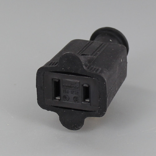 Black - Standard Grade 2 Wire Rubber Non Grounding Connector