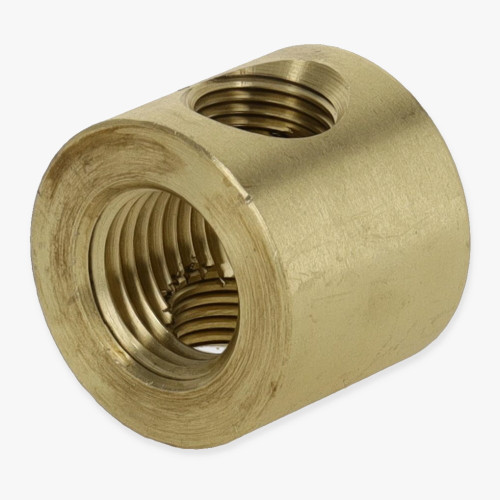 1/4ips X 1/8ips Threaded - 7/8in Diameter 4-Way Straight Armback - Unfinished Brass