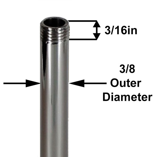 3in Pipe with 1/8ips Thread - Nickel Plated