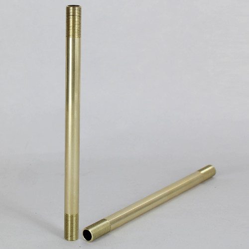 10 in. Long X 1/8ips Unfinished Brass Pipe Stem Threaded 3/4in Long on Both Ends