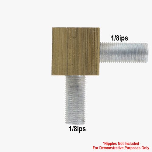 1/8ips Threaded - Square 90 Degree Armback - Unfinished Brass