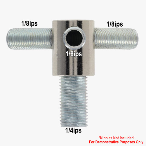 1/4ips X 1/8ips Threaded - 3/4in Diameter Y Fitting Straight Armback - Nickel Plated