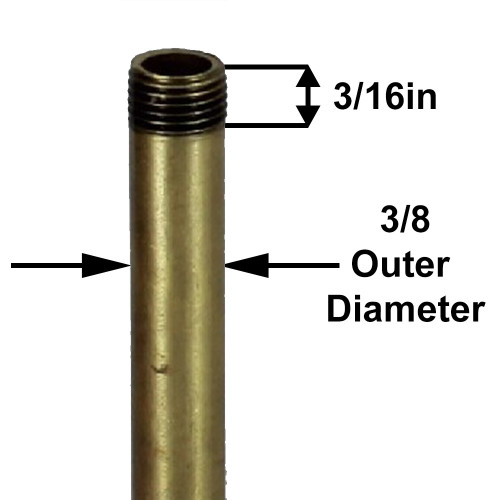 52in. Unfinished Brass Pipe with 1/8ips. Thread