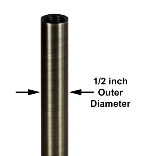 7in. Antique Brass Finish Pipe with 1/8ips. Female Thread