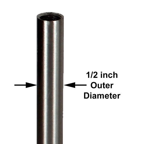 12in. Satin/Brushed Nickel Finish Steel Pipe with 1/8ips. Female Thread