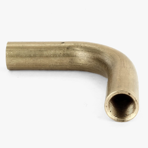 1/8ips Female Threaded 2in  Long 90 Degree Bent Arm - Unfinished Brass