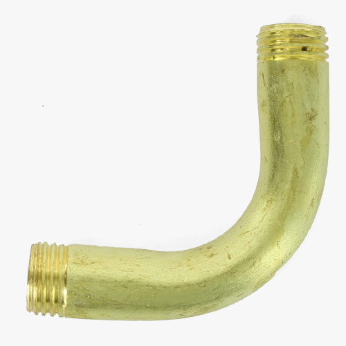 1/4ips Male Threaded 2in Long 90 Degree Bent Arm - Unfinished Brass.