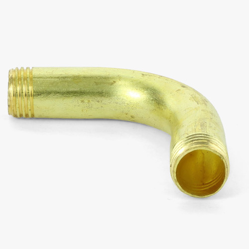 1/4ips Male Threaded 2in Long 90 Degree Bent Arm - Unfinished Brass.