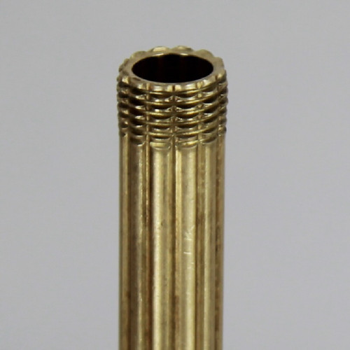 10in Long X 1/8ips (3/8in OD) Male Threaded Brass Reeded Pipe