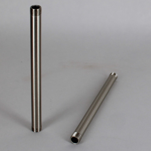 5in Long X 1/8ips (3/8in OD) Male Threaded Brushed/Satin Nickel Finish Steel Pipe