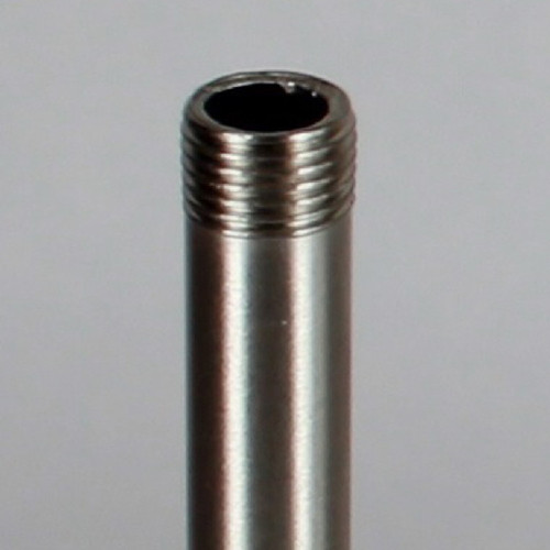 12in Long X 1/8ips (3/8in OD) Male Threaded Brushed/Satin Nickel Finish Steel Pipe