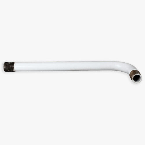 1/8ips Male Threaded 5in Long 90 Degree Bent Arm with 1/2in Thread on both ends - White Finish
