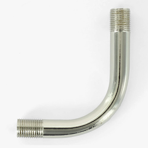 1/8ips Male Threaded 2-1/2in Long 90 Degree Bent Arm - Polished Nickel