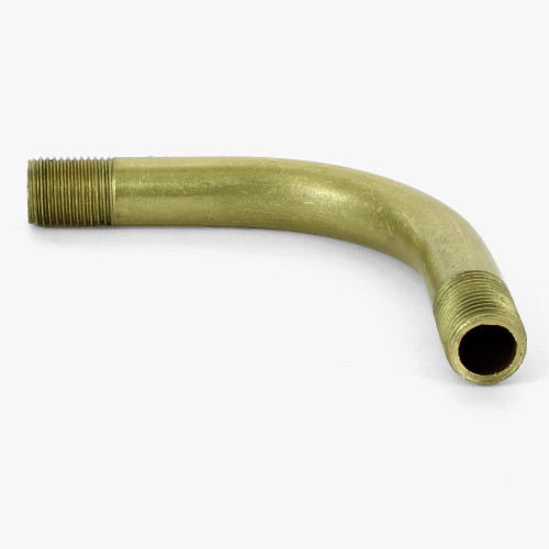 1/8ips Male Threaded 2-1/2in Long 90 Degree Bent Arm - Unfinished Brass