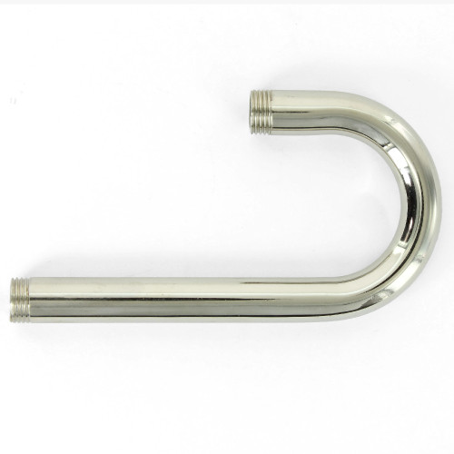 1/8ips Male Threaded 3-1/2in Long J Shape Polished Nickel Bent Arm with 3/16 inch Long Threads