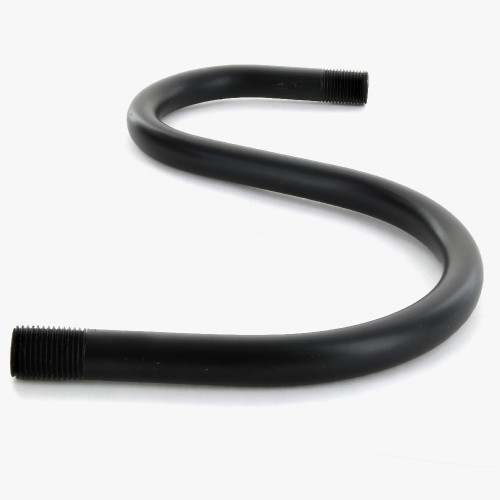 1/8ips Male Threaded 7in Long S Shape Bent Arm With 1/2 Inch Long Threads - Black Finish