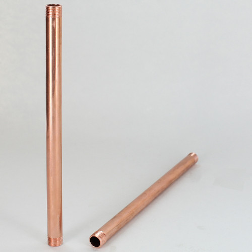 67in  X 1/8ips Threaded Unfinished Copper Pipe with 1/4in Long Threaded Ends.