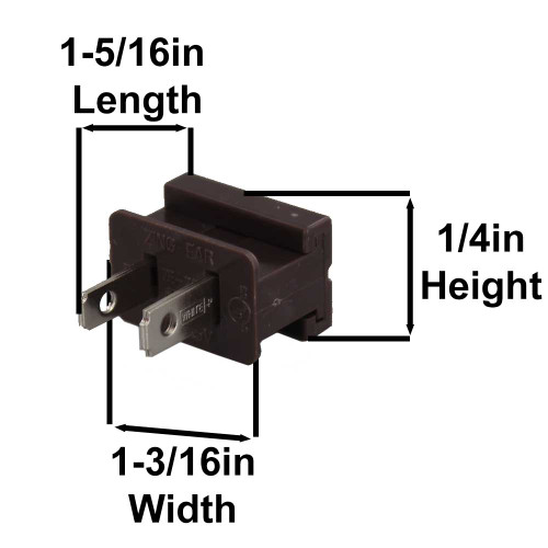 Clear - Polarized, Non-grounding, Male Gilbert / Slide Together Plug For Use With 18/2 SPT-2 Wire