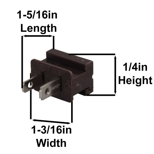 White - Polarized, Non-grounding, Male Gilbert / Slide Together Plug For Use With 18/2 SPT-2 Wire