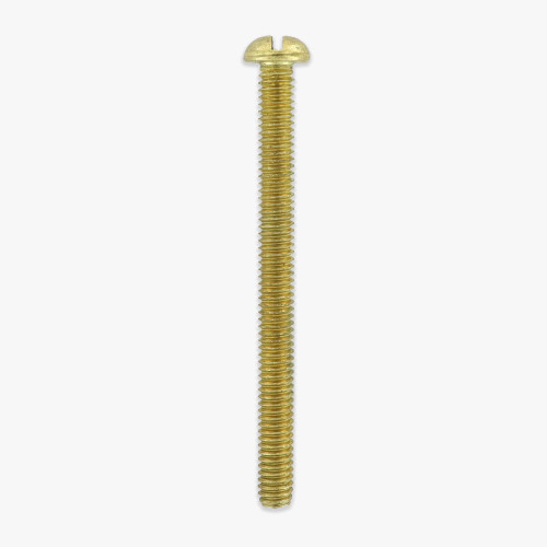 2in Long X 8/32 Threaded Solid Brass Slotted Round Head Screw