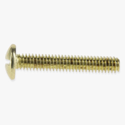 8/32 Thread Brass Plated Steel 1in. Long Slotted Head Screw