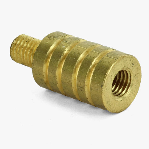 1/4-27 Female X 1/4-27 Male Thread Unfinished Turned Brass 3/4in. Riser with 5 Rings