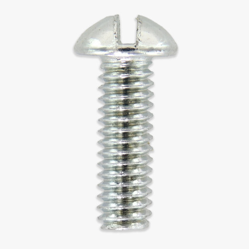 8/32 Thread Clear White Zink Plated Steel 1/2in. Long Slotted Head Screw