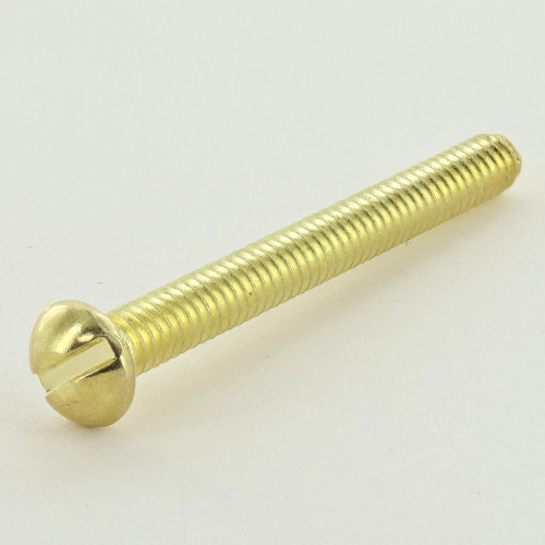 8/32 Thread Brass Plated Steel 1-1/2in. Long Slotted Head Screw