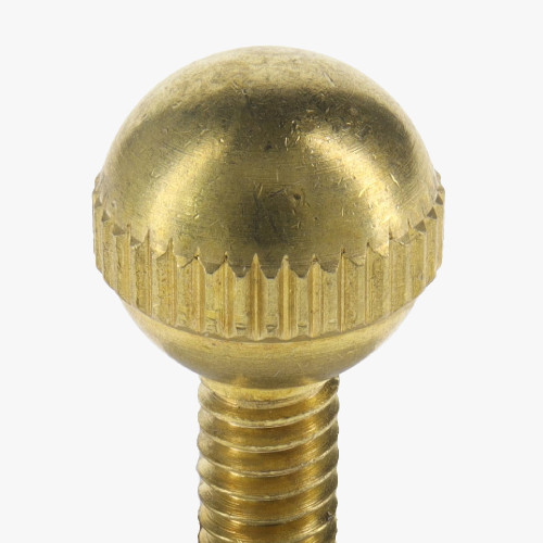 3/8in. Long 8/32 Thread Unfinished Brass Knurled Ball Head Screw