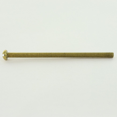 3in Long X 8/32 Threaded Solid Brass Slotted Round Head Screw