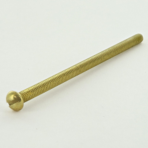 3in Long X 8/32 Threaded Solid Brass Slotted Round Head Screw