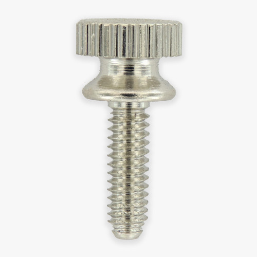 1/2in. Long - 8/32 Thread Polished Nickel Finish Knurled Battery Head Screw