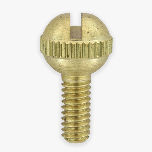 8/32 Thread Unfinished Brass 3/8in. Slotted Knurled Ball Head Screw