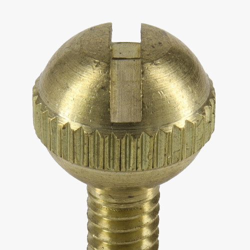 8/32 Thread Unfinished Brass 3/8in. Slotted Knurled Ball Head Screw