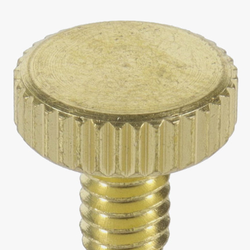 1/4in. Long 8/32 Thread Unfinished Brass Flat Knurled Head Screw