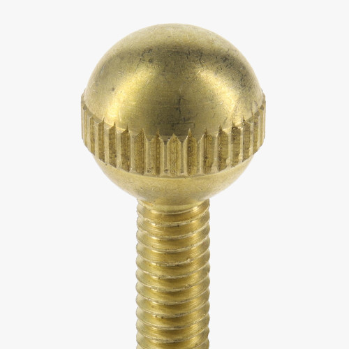 5/8in. Long 8/32 Thread Unfinished Brass Knurled Ball Head Screw