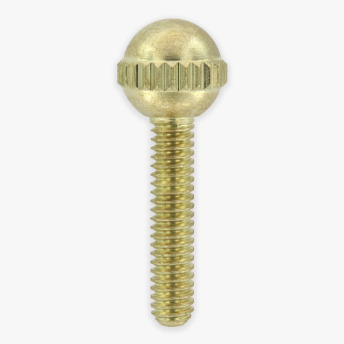 3/4in. Long 8/32 Thread Unfinished Brass Knurled Ball Head Screw