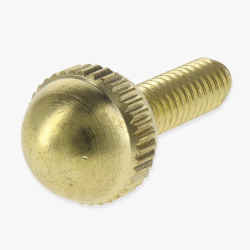 1/2in. Long 8/32 Thread Unfinished Brass Knurled Ball Head Screw