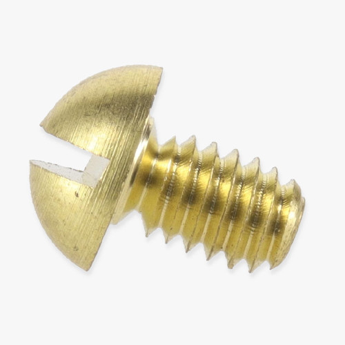 8/32 Thread Brass Plated  1/4in. Long Slotted Head Screw