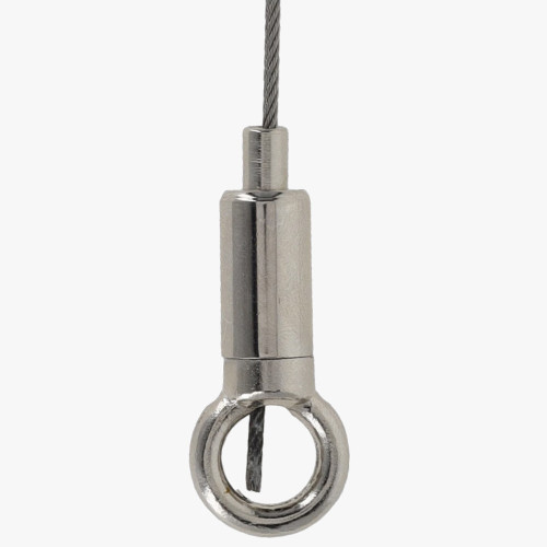 Nickel Finish Brass Suspension System Solid Loop Gripper for use with 1-1.5mm Steel Cable.